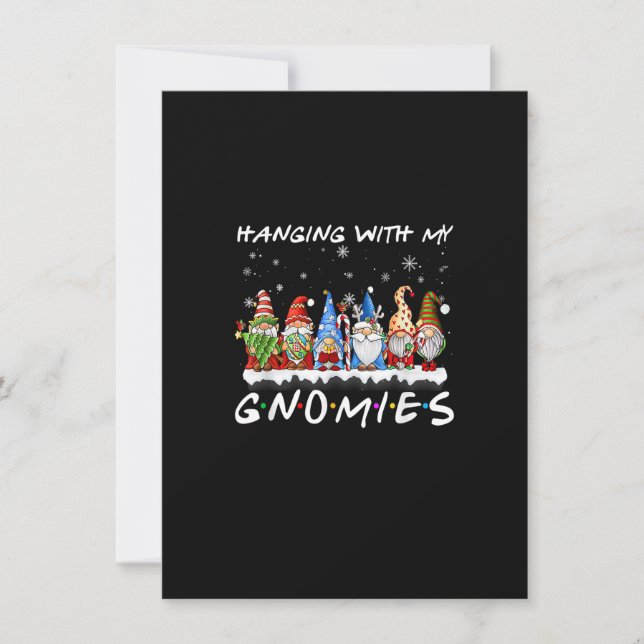 Hanging With My Gnomies Christmas Pajamas Family G Inbjudningar (Framsida)