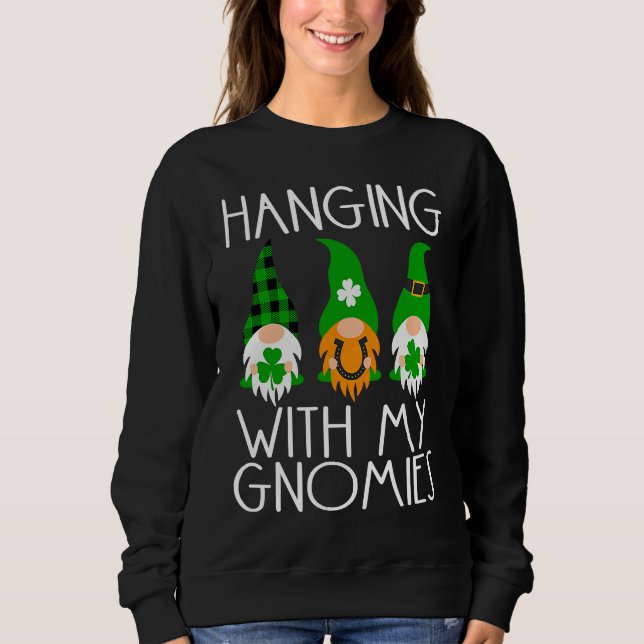 Hanging With My Gnomies Gnome Lucky St Patricks Da T Shirt (Framsida)