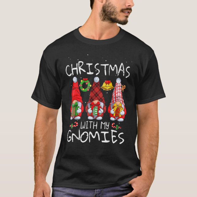hanging with my gnomies gnomes christmas family pa t shirt (Framsida)