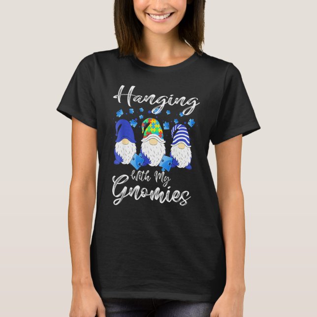 Hanging With My Gnomies Puzzle Autism Awareness Ou T Shirt (Framsida)