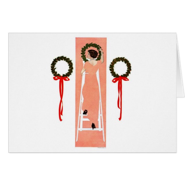 Hanging Wreaths Hälsningskort (Framsidan Horizontal)
