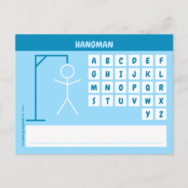 Hangman Ord Game Vykort (Framsida)