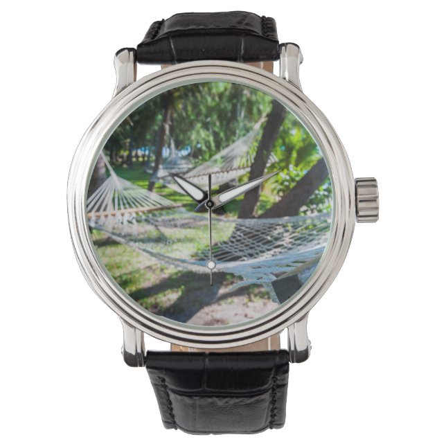 Hängmatta på stranden, Fiji Armbandsur (Framsida)
