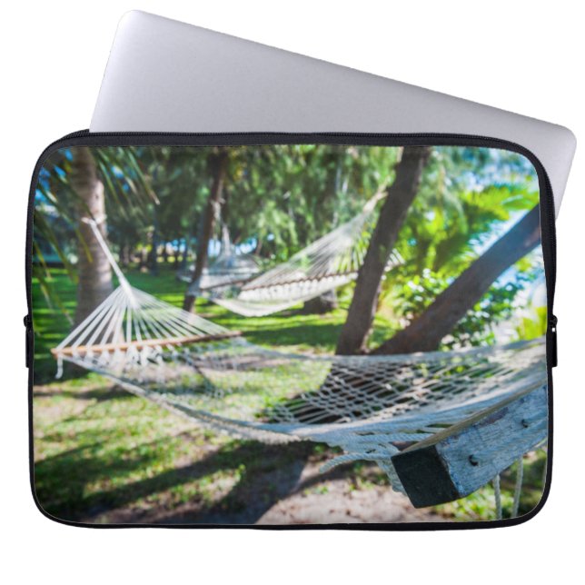 Hängmatta på stranden, Fiji Laptop Fodral (Framsidan)