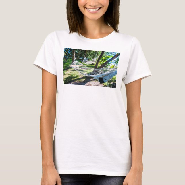 Hängmatta på stranden, Fiji T Shirt (Framsida)