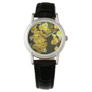 Hängning av Gult Orchids Tropical Flowers Armbandsur