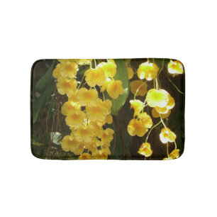 Hängning av Gult Orchids Tropical Flowers Badrumsmatta
