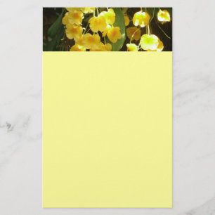 Hängning av Gult Orchids Tropical Flowers Brevpapper