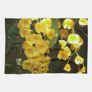 Hängning av Gult Orchids Tropical Flowers Kökshandduk