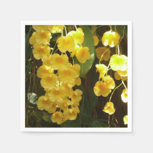 Hängning av Gult Orchids Tropical Flowers Pappersservett