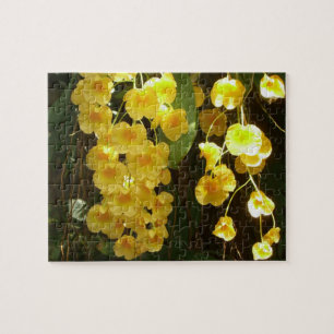 Hängning av Gult Orchids Tropical Flowers Pussel