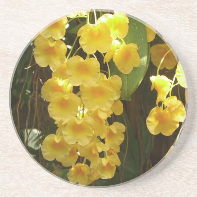 Hängning av Gult Orchids Tropical Flowers Underlägg (Framsidan)