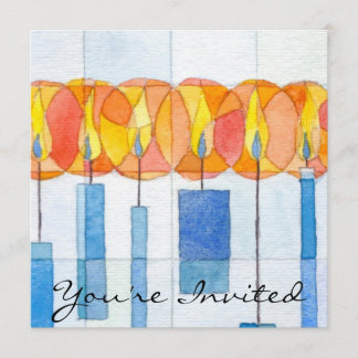 Hängning av Hanukkah Candles Inbjudningar