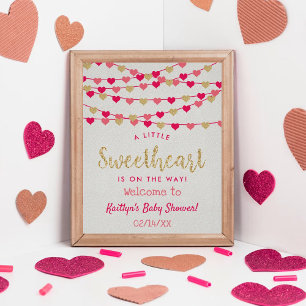 Hängning av Kärlek Hearts Baby Shower Välkomna Poster