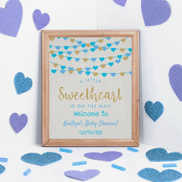 Hängning av Kärlek Hearts Baby Shower Välkomna Poster