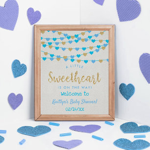 Hängning av Kärlek Hearts Baby Shower Välkomna Poster