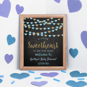 Hängning av Kärlek Hearts Baby Shower Välkomna Poster