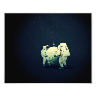 Hängning av måne fototryck