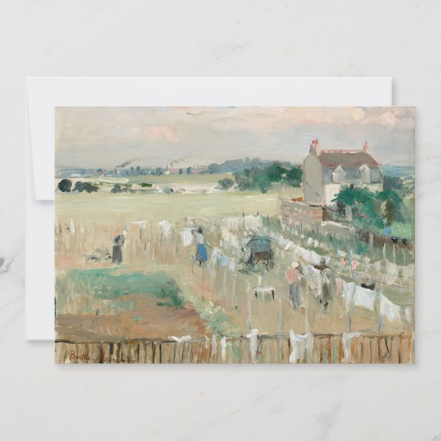 Hängning av Tvätt ut till torr | Berthe Morisot (Framsida)