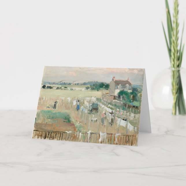 Hängning av Tvätt ut till torr | Berthe Morisot Kort (Framsida)