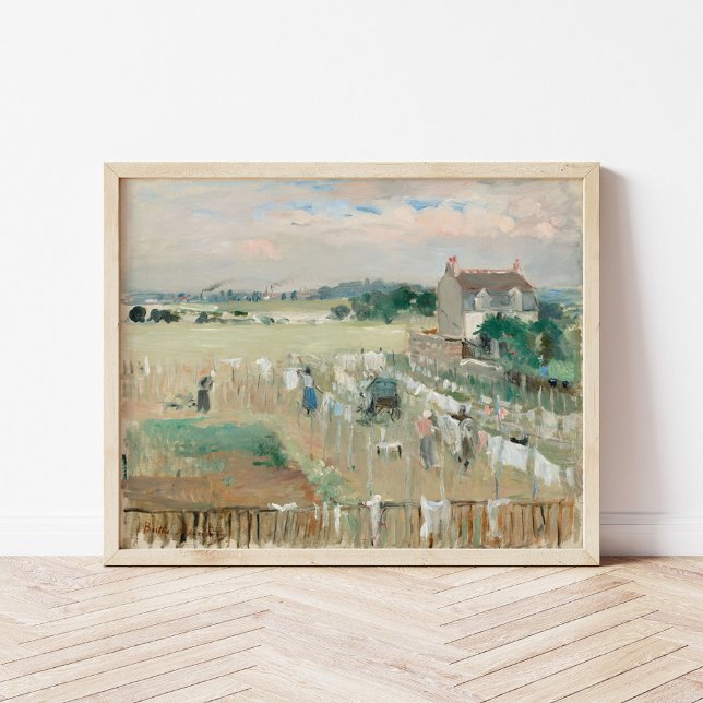 Hängning av Tvätt ut till torr | Berthe Morisot Poster (Skapare uppladdad)