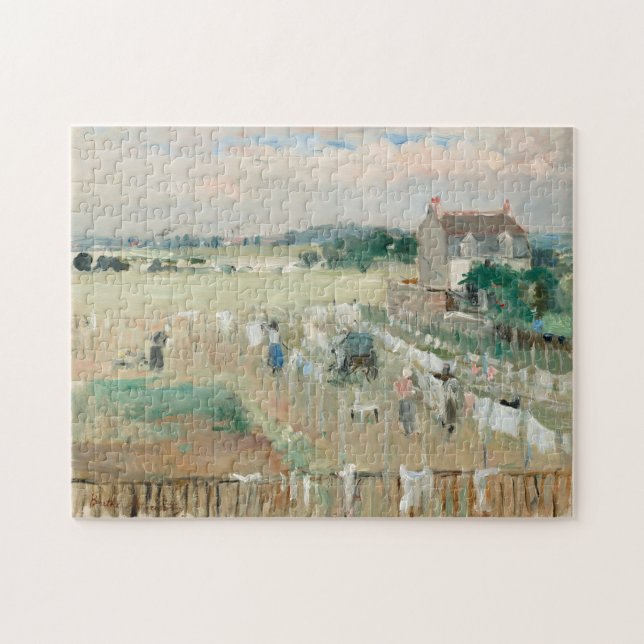 Hängning av Tvätt ut till torr | Berthe Morisot Pussel (Horisontell)