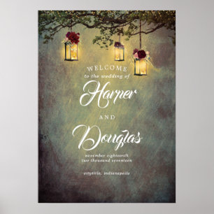 Hängning av välkomstsignatur för Dreamy Bröllop Poster