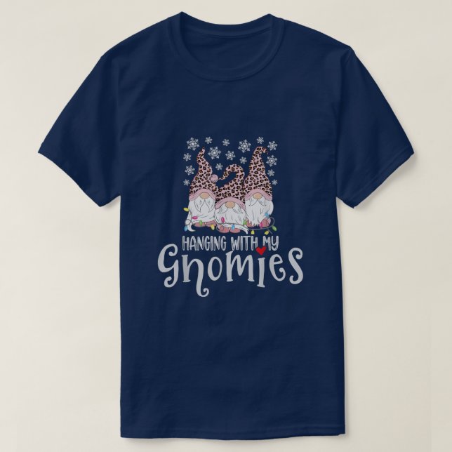 Hängning med Gnomies Gnome God jul Rosa Le T Shirt (Design framsida)