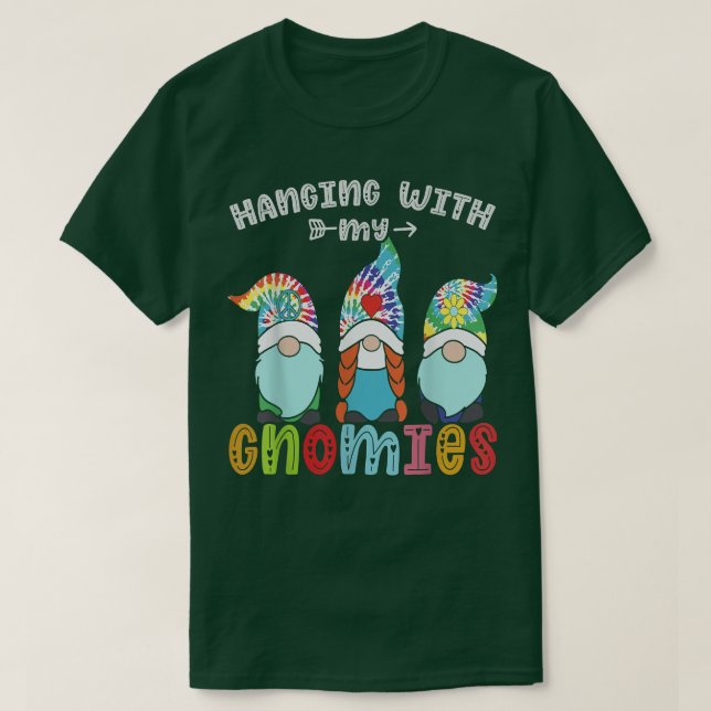 Hängning med Gnomies Gnome God jul Tie Dye T Shirt (Design framsida)