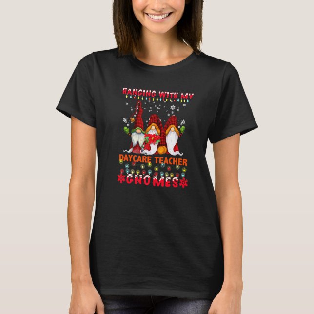 Hängning med min dagvårdslärare Gnomes Ugly Julaft T Shirt (Framsida)