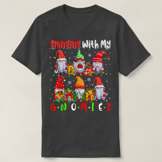Hängning med mina domäner Cute Si Gnomes Julafton  T Shirt (Design framsida)