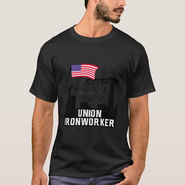 Hängning och Bangning av Järn-arbetare i unionen T Shirt (Framsida)