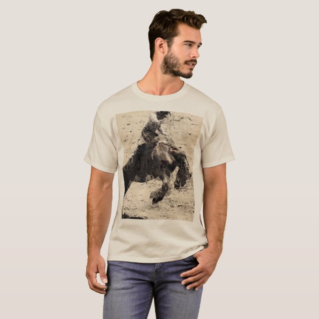 Hängning på - Bronco Busting Champ T Shirt (Hel framsida)