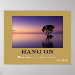 HÄNGNING PÅ motivationcitationstecken Poster