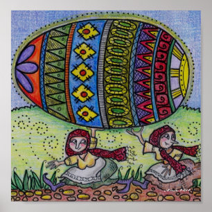 Hängning på till din Pysanka ukrainska Folk konst Poster