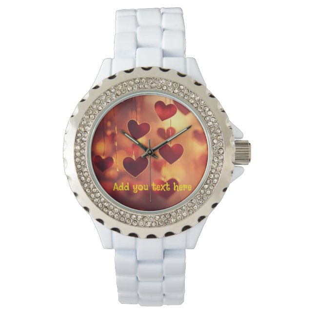 Hängningshjärter Wrist Watch - Anpassade Armbandsur (Framsida)