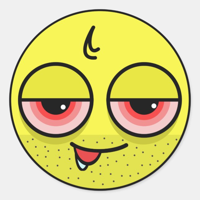 Hangover Ansikte Runt Klistermärke (Framsida)