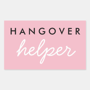Hangover Helper Bröllop Bachelorette Favor Sticker Rektangulärt Klistermärke