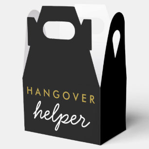 Hangover Helper Wedding Favor w Hashtag Black Guld Presentaskar