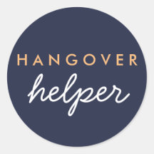 Hangover Helper WedFavor Sticker Navy Peach