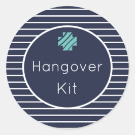 Hangover Kit Navy and White Stripe Stickers Runt Klistermärke