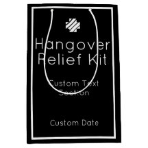 Hangover Relief Kit Black and White Gift Bag