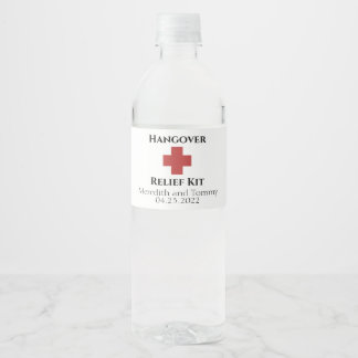 Hangover Relief Kit Flaska-etikett Vattenflaskor Etikett