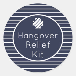 Hangover Relief Kit Navy and White Stickers Runt Klistermärke