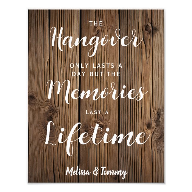 Hangovertecken rustic Land Barn bröllop Fototryck (Framsidan)