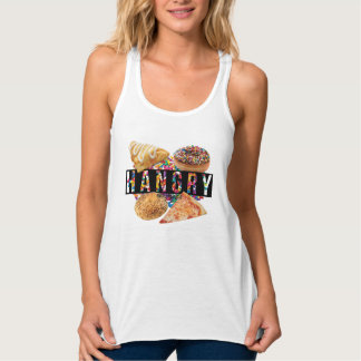 HANGRY-, Flowy muskeltank Linne Med Racerback