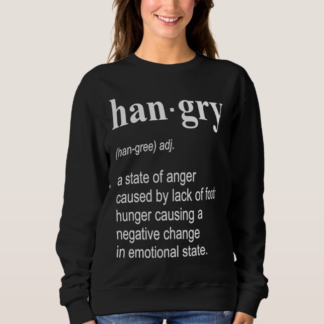 Hangry Food Anger Hungry Sarcastic Wordplay Typogr T Shirt (Framsida)