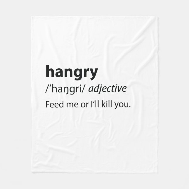 Hangry Funny Dictionary Definition Fleecefilt (Framsidan)