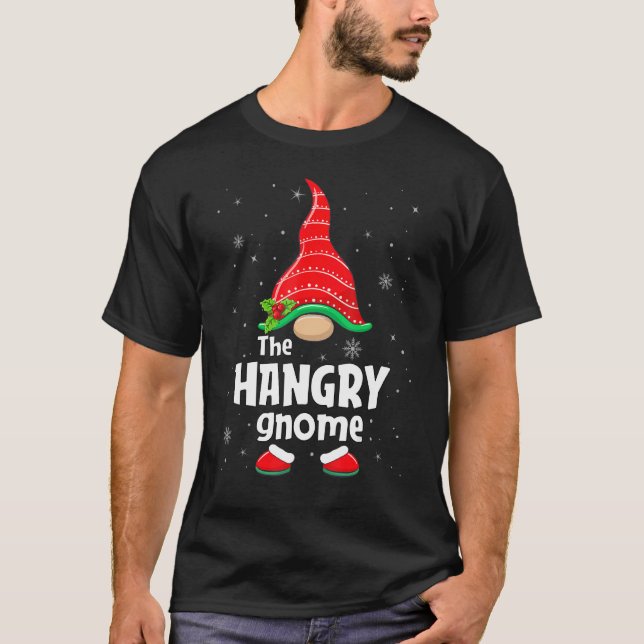 Hangry Gnome Matching Family Group Christmas Party T Shirt (Framsida)