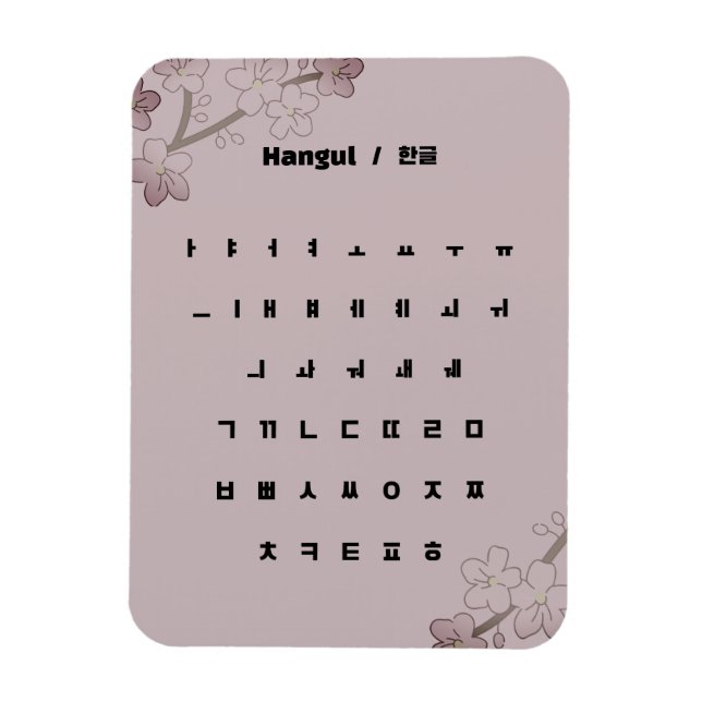 Hangul/한 글 magnet (Vertikal)